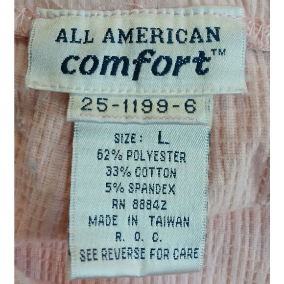 All American Comfort Pink Drawstring Elastic Waist Pants LArge Cotton Blend #O12 - Picture 3 of 9